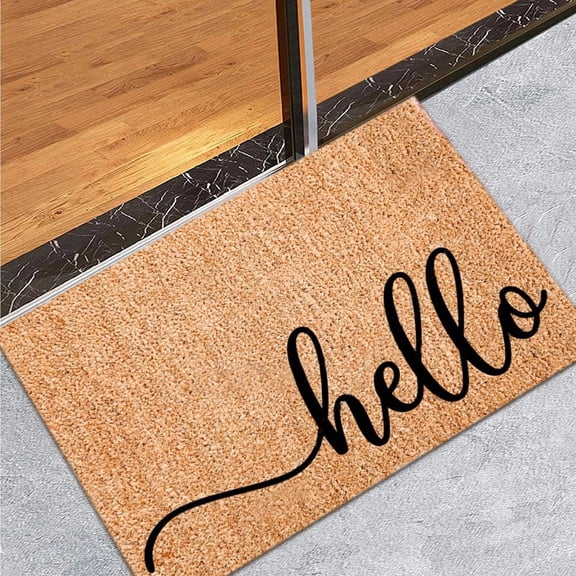 SugarBloom "Home Sweet Home" Technical Cloth Doormat, 15.7x23.6 inch Absorbent Non-Slip Letter Printed Floor Mat for Front Door Bathroom Foyer,Brown