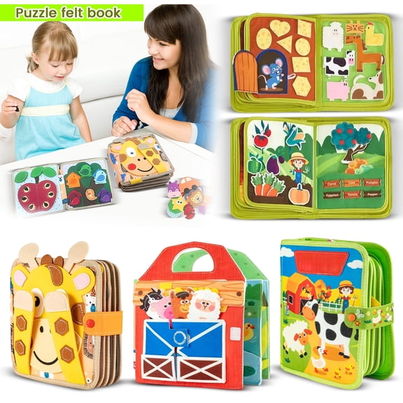 SugarBloom Interactive Toy for Kids- Portable Felt Board Story Set, Educational Birthday Gift, Themed Storytelling Preschool Early Learning, Great for Toddlers on the Go at Home,C