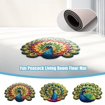 SugarBloom Interesting Peacock Floor Mat, Non-Slip Porch Entrance Door Mat, Decorative Indoor Outdoor Rug for Home Decor, Absorbent Doormat,A