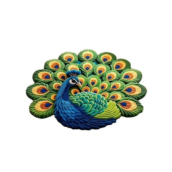 SugarBloom Interesting Peacock Floor Mat, Non-Slip Porch Entrance Door Mat, Decorative Indoor Outdoor Rug for Home Decor, Absorbent Doormat,C