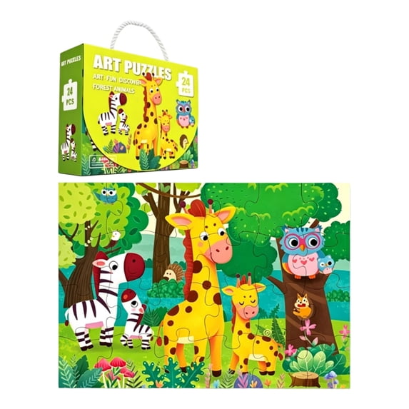 SugarBloom Kids Puzzles Large Floor- 24-Piece Jigsaw for Ages 3-5, Preschool Learning Toy, Educational Gift for 4-8 Year Old Boys and Girls, Easy-Clean Giant Pieces at Home,C