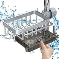 thumbnail image 1 of SugarBloom Kitchen Sink Faucet Organizer with Dish Sponge Holder, Over Faucet Sink Caddy Rack for 0.7-1.1 Inch Round Water Pipes, Multifunction Drain Tray Organizer,F, 1 of 8