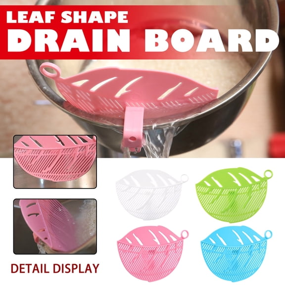 SugarBloom Leaf-Shaped Clip-On Rice Washing Device, Manual Draining Kitchen Utensil with Clip Design, Strainer for Rice, Beans, and Veggie Washing,BLUE