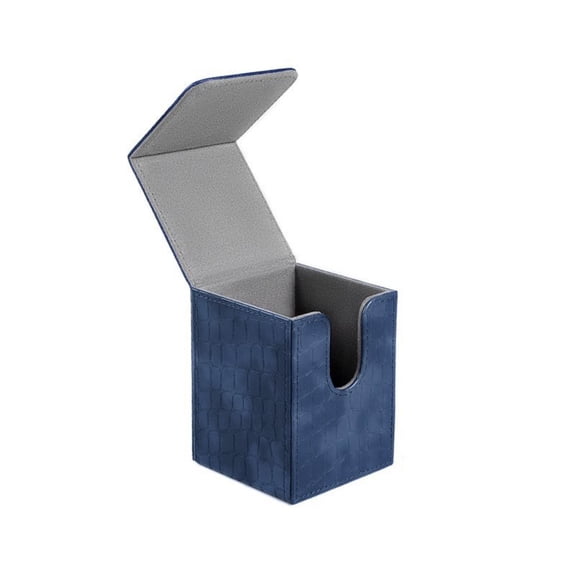 SugarBloom PU Leather Card Storage Box with Magnetic Closure, Holds 100 Game Cards for Board Games and Collectible Cards,Blue