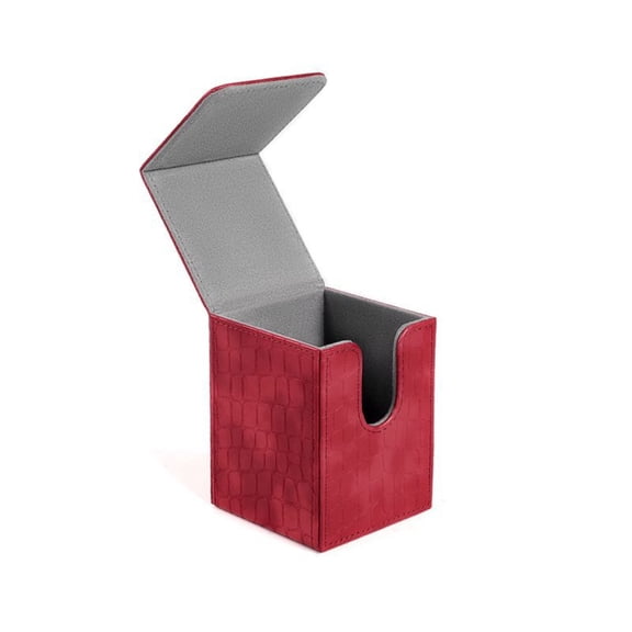 SugarBloom PU Leather Card Storage Box with Magnetic Closure, Holds 100 Game Cards for Board Games and Collectible Cards,Red