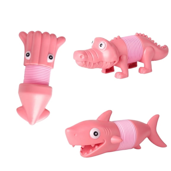 SugarBloom Retractable Toy Set Cartoon Animal Stress-Relief Transforming Toys for Kids, Decompression Fidget Toy Pink
