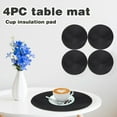 thumbnail image 1 of SugarBloom Round Woven Placemat Set of 4, 15-inch Non-Slip Tableware Mat, PP Woven Insulation Dining Table Pad, Kitchen Decor,Black, 1 of 5