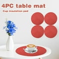 thumbnail image 1 of SugarBloom Round Woven Placemat Set of 4, 15-inch Non-Slip Tableware Mat, PP Woven Insulation Dining Table Pad, Kitchen Decor,Red, 1 of 5
