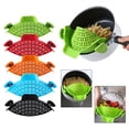 thumbnail image 1 of SugarBloom Silicone Pasta Strainer Clip for Pots, Kitchen Gadget Strainer for Draining Meat, Vegetables, Fruit, and Pasta, Reusable Colander with Clip Design,Black, 1 of 3