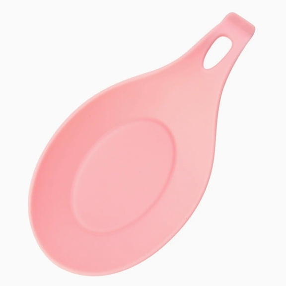 SugarBloom Silicone Spoon Pad, Easy Clean Heat Insulation Spoon Rest, Dish Pad Spoon Holder for Kitchen Counter, Modern Utensil Support,Pink