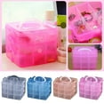 thumbnail image 1 of SugarBloom Small 3-Layer 18-Compartment Portable Storage Box, Detachable Organizer for Hardware Tools and LEGO Toys,B, 1 of 6