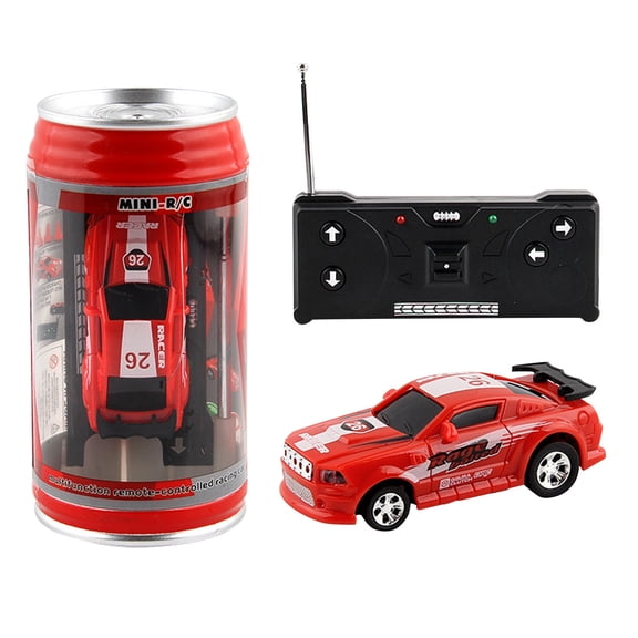 SugarBloom Small RC Car with Roadblocks & Cans Design, Micro Remote Control Simulation Racer, Creative Gift for Beginners,Red