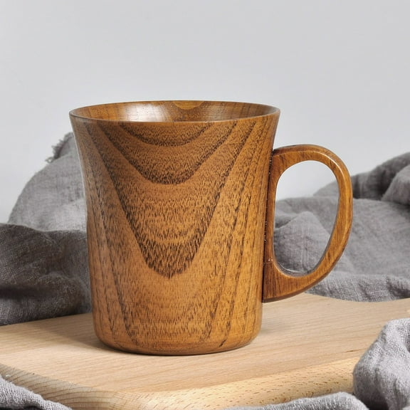 SugarBloom Tea Infuser Mug, New Handmade Natural Wood Coffee Tea Beer Juice Milk Cup, Log Color Unique Drinking Mug with Rustic Design,