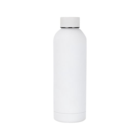 SugarBloom Travel Mug, 16.9oz Stainless Steel Small Mouth Insulated Water Bottle for Outdoor Sports, Portable Thermal Cup with Leakproof Lid,White