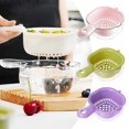 thumbnail image 1 of SugarBloom Two-Layer Fruit and Berry Strainer Basket with Handle, Removable Draining Basket for Kitchen, Handheld Colander for Blueberries, Veggies, and Small Fruits,Pink, 1 of 7