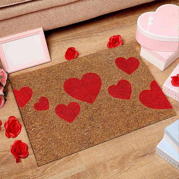 SugarBloom Valentine's Day Fun Door Mat, 15.7x23.6 inch Non-Slip Outdoor Welcome Mat for Front Door, Decorative Rug for Home, Absorbent Floor Mat,B