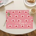 thumbnail image 1 of SugarBloom Valentine's Day Placemats, Red Heart Design, 12"x18" Holiday Table Mats for Wedding, Party, Kitchen Dining Decoration, Love Theme,C, 1 of 3