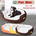 thumbnail image 1 of SugarBloom Washable Dog Bed Sofa Style, Plush Warm Soft Pet Bed for Medium Large Dogs, Non-Slip Bottom Litter Sleeping Bed with Removable Cover,Orange, 1 of 3