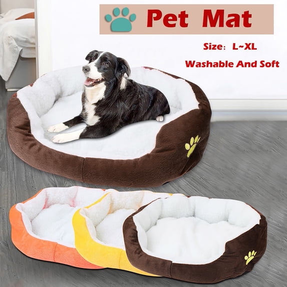SugarBloom Washable Dog Bed Sofa Style, Plush Warm Soft Pet Bed for Medium Large Dogs, Non-Slip Bottom Litter Sleeping Bed with Removable Cover,Orange