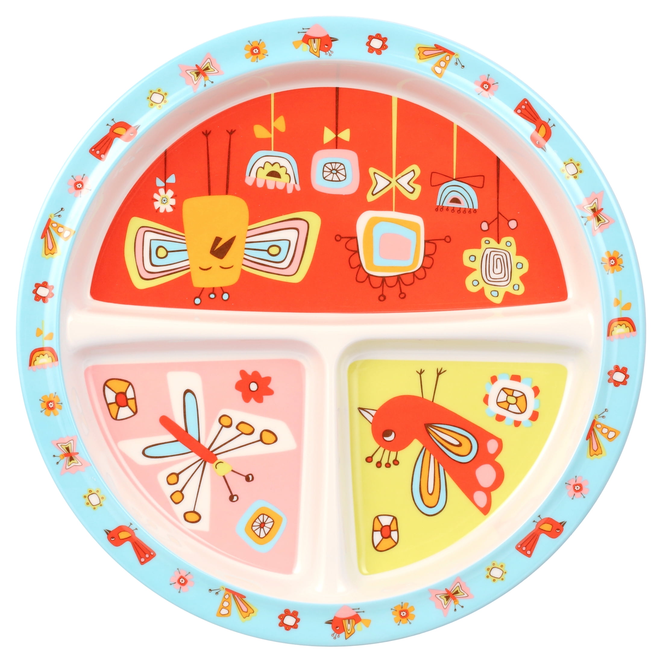 SugarBooger Divided Suction Plate Birds & Butterflies
