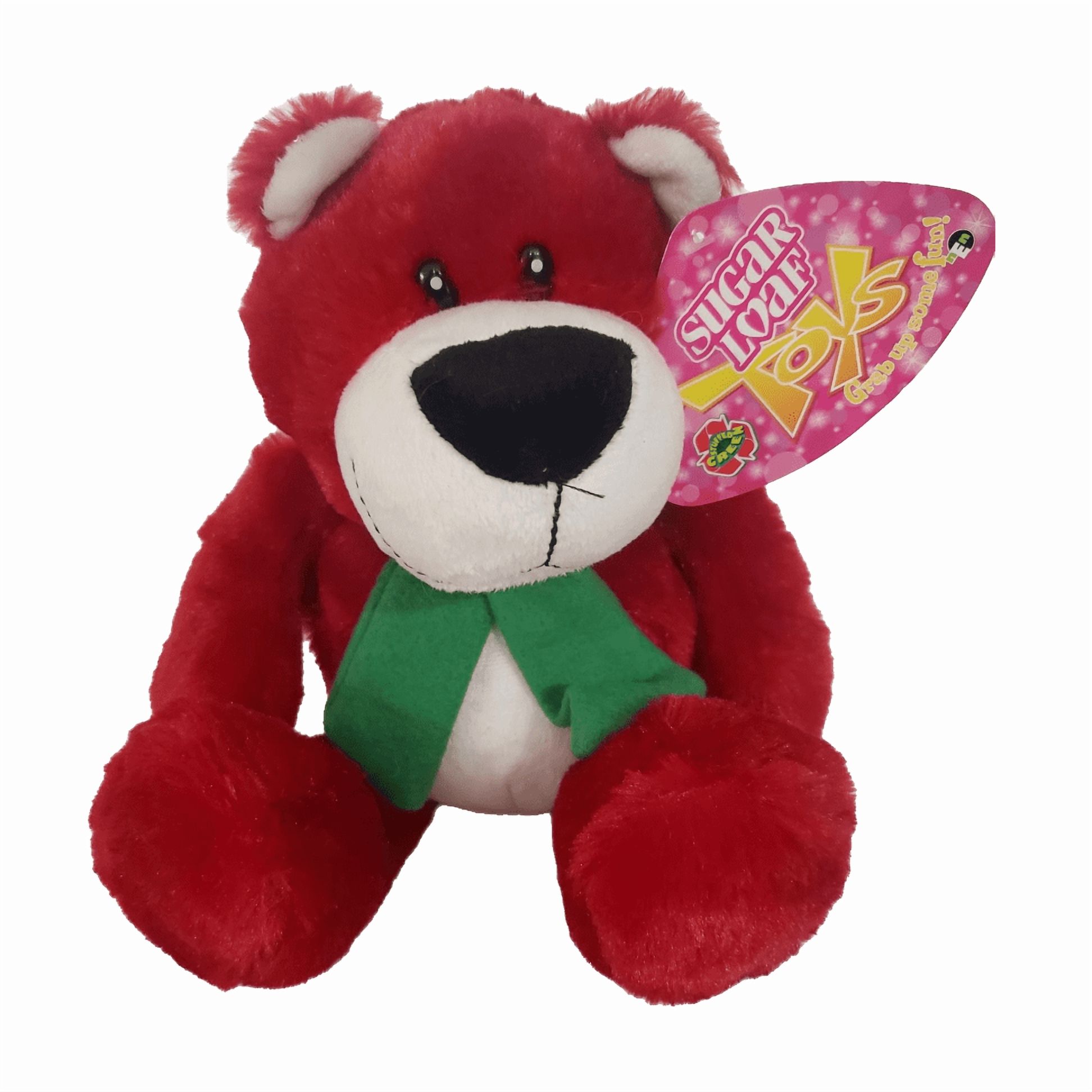 Sugar Teddy Bear 限定3000体 25cm SugarLoaf Toys Red Teddy Bear w/ Green Scarf Medium 15