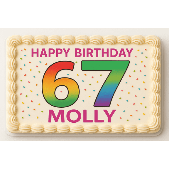 SugarMeLicious 6 7 Cake Image Topper Personalized One Fourth Sheet Birthday Cake Banner for Parties Edible Cake Image Topper