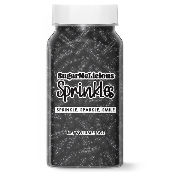 SugarMeLicious Black Ant Sprinkles for Cakes, Cupcakes, Cookies and Bug Theme Desserts, Edible Baking Decorations for Insect Parties, Nature Themes and Celebration Treats, 3 Ounce Jar