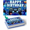 thumbnail image 1 of SugarMeLicious Gaming Controller Blue Edible Cake Topper, 1/4 Sheet Birthday Decoration with Photo Icing & Fondant Print, 1 of 4
