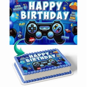 SugarMeLicious Gaming Controller Blue Edible Cake Topper, 1/4 Sheet Birthday Decoration with Photo Icing & Fondant Print