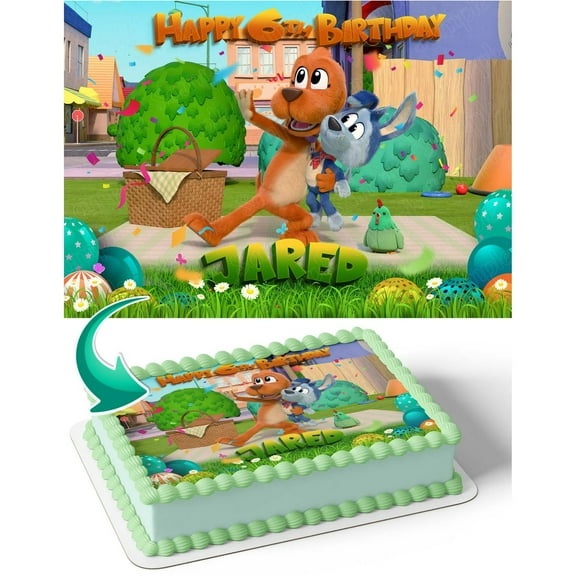 SugarMeLicious Go Dog Go Edible Cake Image Topper, Personalized 1/4 Sheet Birthday Cake Banner for Parties, Fun & Colorful Dog-Themed Cake Decoration