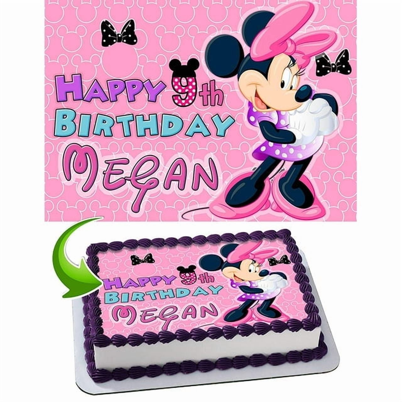 SugarMeLicious Minnie Mouse Cake Image Topper, Personalized 1/4 Sheet  Birthday Cake Banner Featuring Classic Disney Character, Edible Cake  Decoration for Girls Birthday Parties and Minnie Mouse Fans - Walmart.com