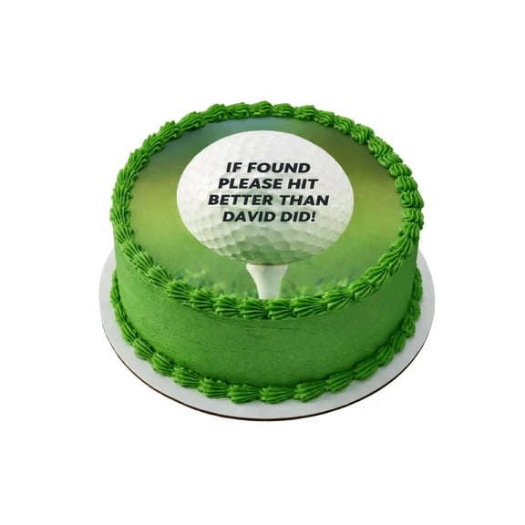 SugarMeLicious Personalized Golf Birthday Cake Topper, Funny Golfer Edible Image Decoration, Sports Theme Dessert Image, 8 Inch Round Frosting Sheet