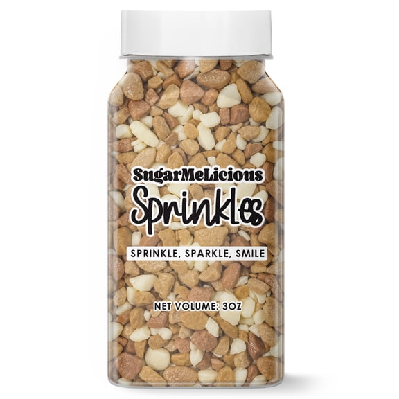 SugarMeLicious Salted Caramel Crunch Sprinkles for Cakes, Cupcakes, Cookies and Caramel Desserts, Edible Baking Decorations for Fall Parties, Dessert Tables & Seasonal Celebration Treats, 3 Ounce Jar