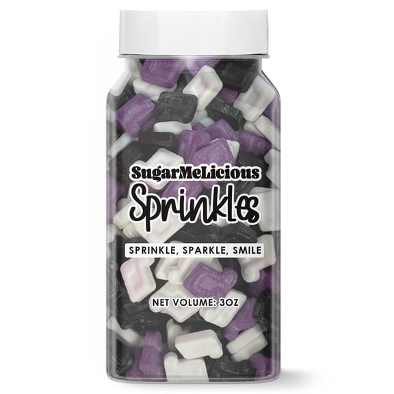 SugarMeLicious Thick Music Note Shaped Sprinkles, Edible Musical Decorations for Cakes Cupcakes Cookies and Desserts, Music Theme Baking Sprinkles, 3 Ounce Jar