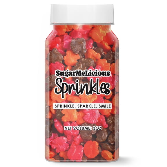 SugarMeLicious Turkey Sprinkles for Cakes, Cupcakes, Cookies and Thanksgiving Desserts, Edible Baking Decorations for Fall Parties, Harvest Gatherings and Autumn Celebration Treats, 3 Ounce Jar