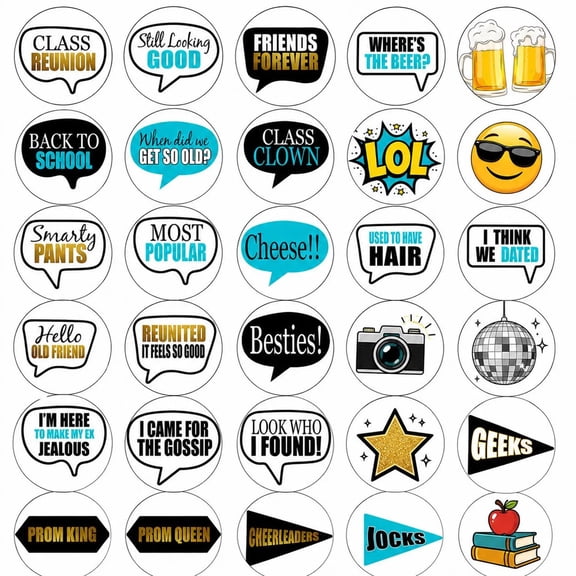 SugarMeLicious Wafer Paper Uncut Class Reunion Edible Image Cupcake Toppers, School Alumni Party Dessert Decorations, 30 Pack 1.5 Inch Circles