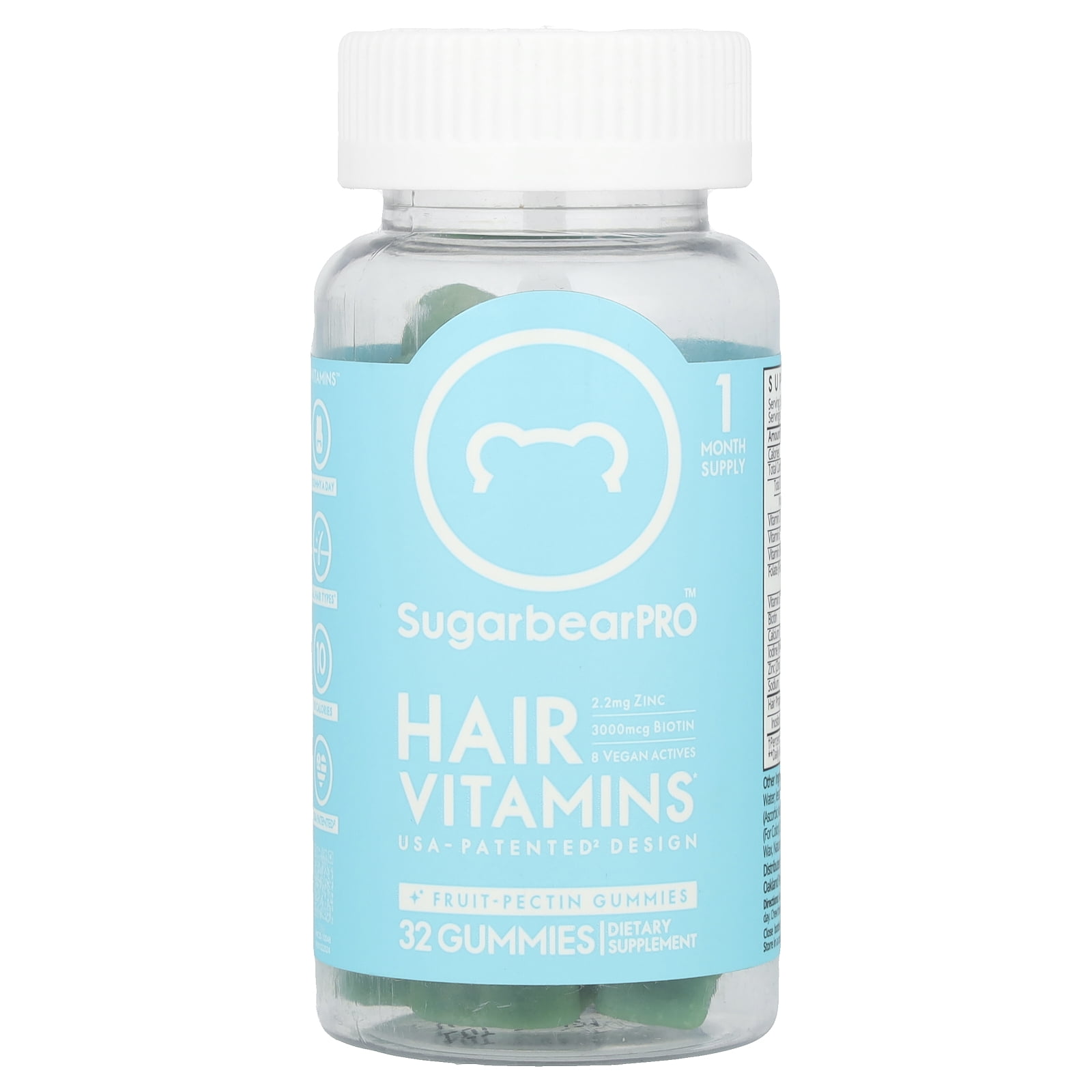 SugarbearPro Hair Vitamins Gummies, 32 Gummies