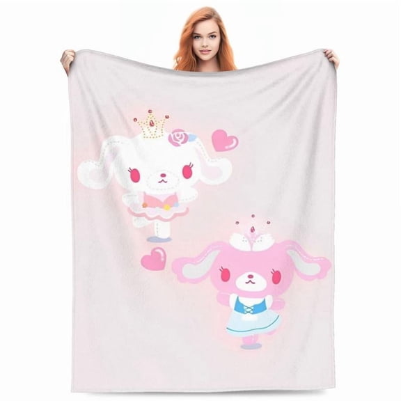 Sugarbunnies Flannel Throw Blanket Blanket for Sofa Couch Super Warm Plush Thin Quilt