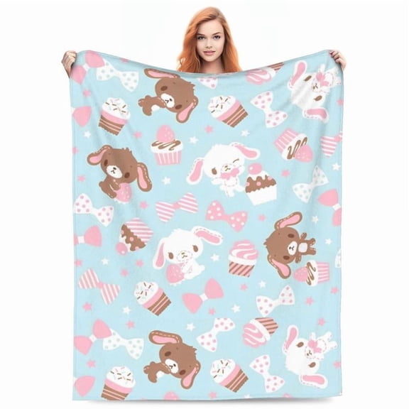 Sugarbunnies Flannel Throw Blanket Blanket for Sofa Couch Super Warm Plush Thin Quilt