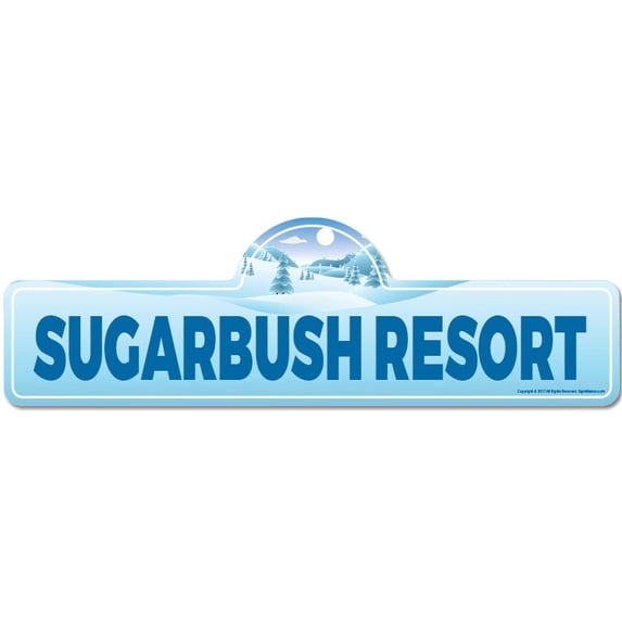 Sugarbush Resort Street Sign | Indoor/Outdoor | Skiing Skier Snowboarder Décor for Ski Lodge Cabin Mountian House | SignMission personalized gift