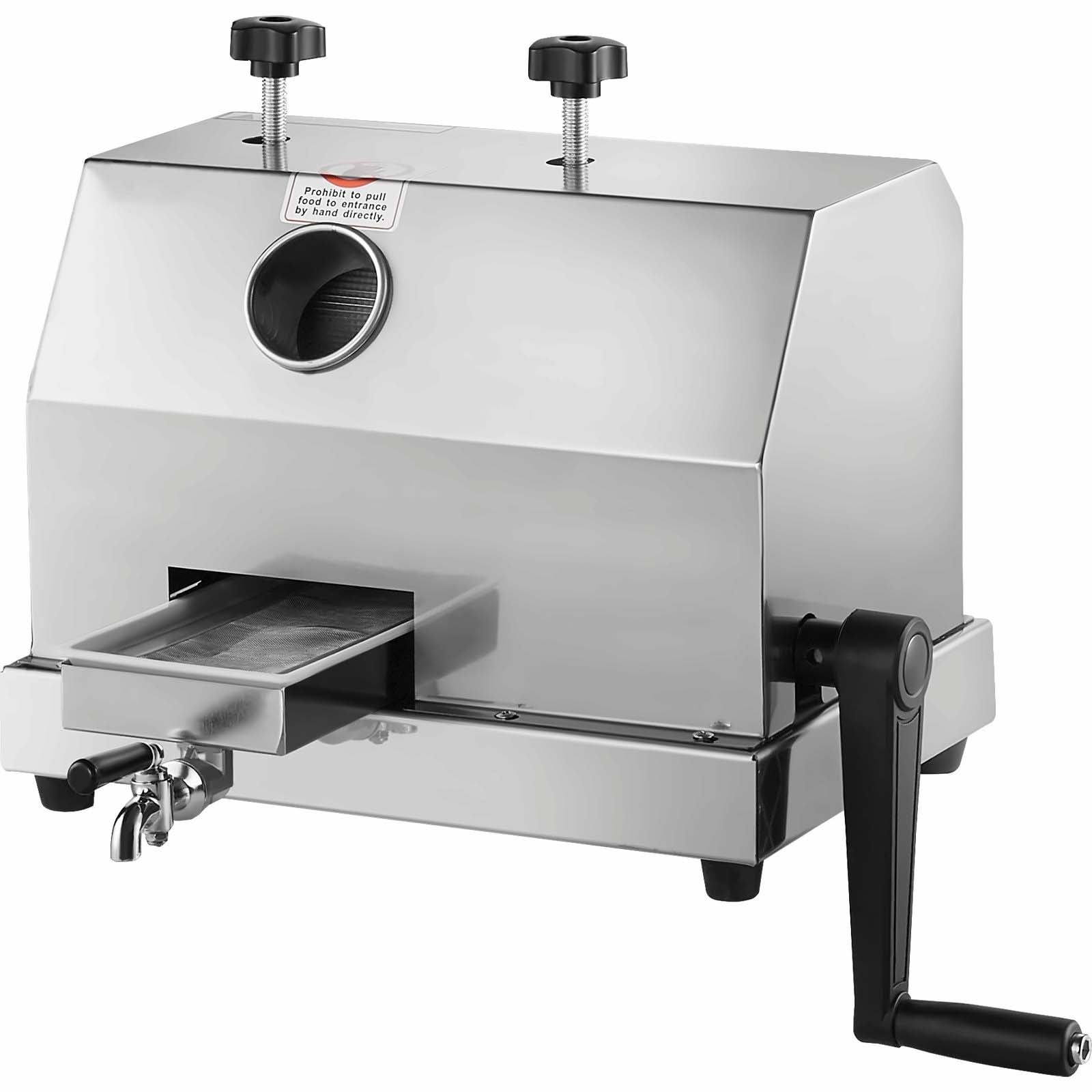 Sugarcane Juicer Machine, 110LBS/H Manual Sugarcane Juice Extractor, 3 Stainless Steel Rollers, 2.4" Inlet, Commercial/Home Use