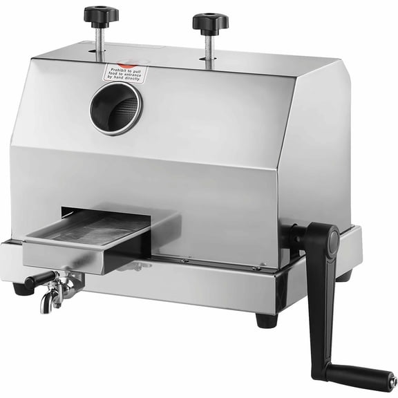 Sugarcane Juicer Machine, 110LBS/H Manual Sugarcane Press, 3 Stainless Steel , 2.4" Inlet, Juice Extractor for Home & Commercial Use