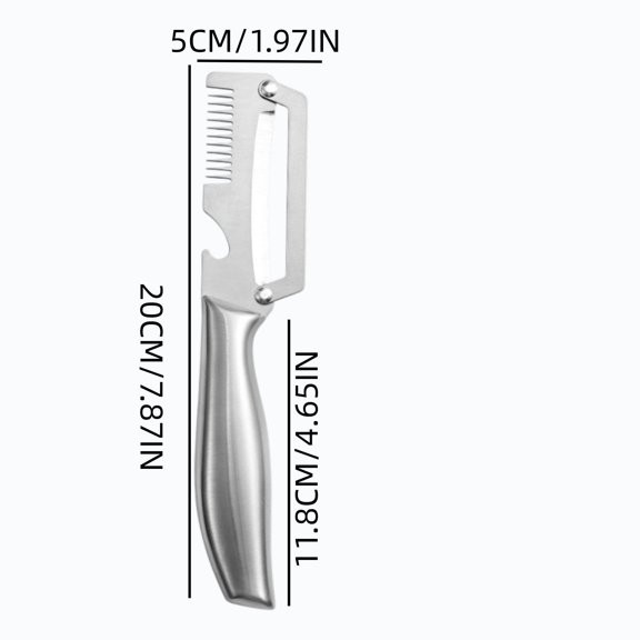 Sugarcane Pumpkin Peeler, Full Stainless Steel Kitchen Peeler with Ultra Sharp Blades for Thick Vegetable, Multi Functional Peeling Knife with Bottle Opener, Kitchen Gadgets, 8" Length