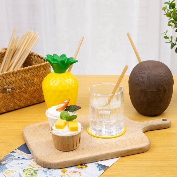 Sugarcane Straws, Disposable Drink Straws for Hot Cold Drinks, Coffee, Cocktail, Juice, Natural Brown