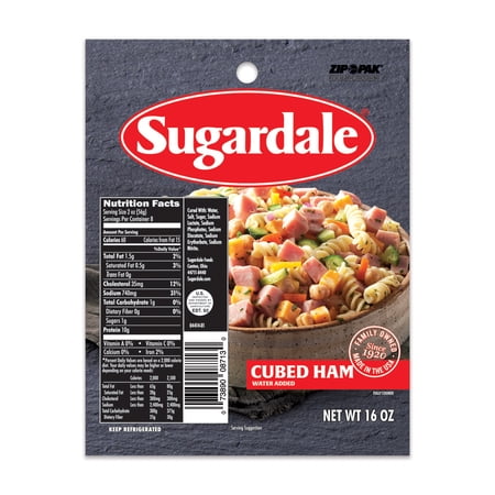 Sugardale Cubed Hickory Smoked Ham, Fully Cooked, Pork Boneless, 1 lb