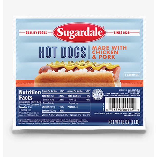 Sugardale Hot Dogs, 1 lb
