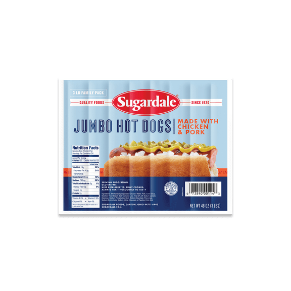 Sugardale Hot Dogs, 48 oz, 24 Count