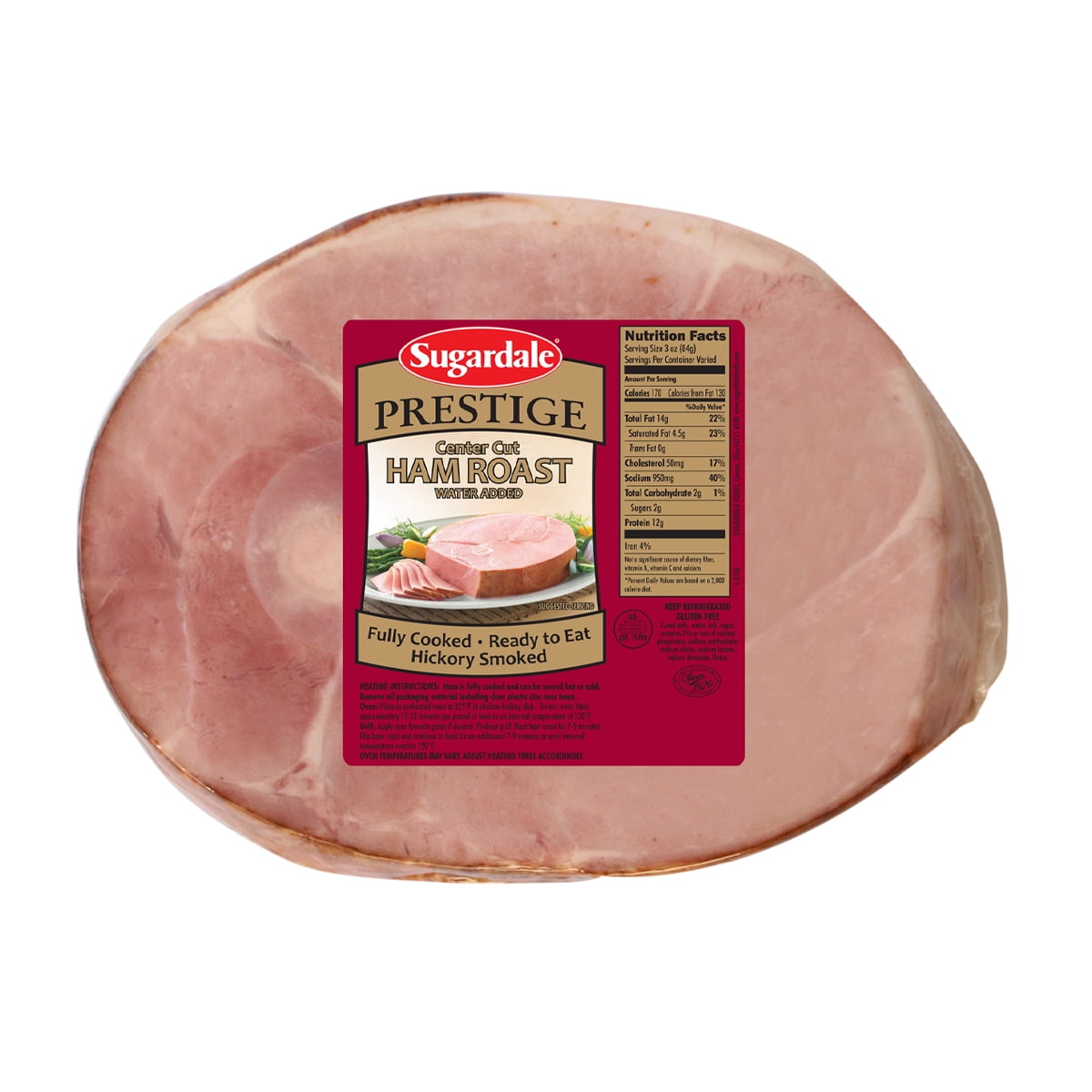 Sugardale Prestige Hickory Smoked Center Cut Ham Roast, Fully Cooked