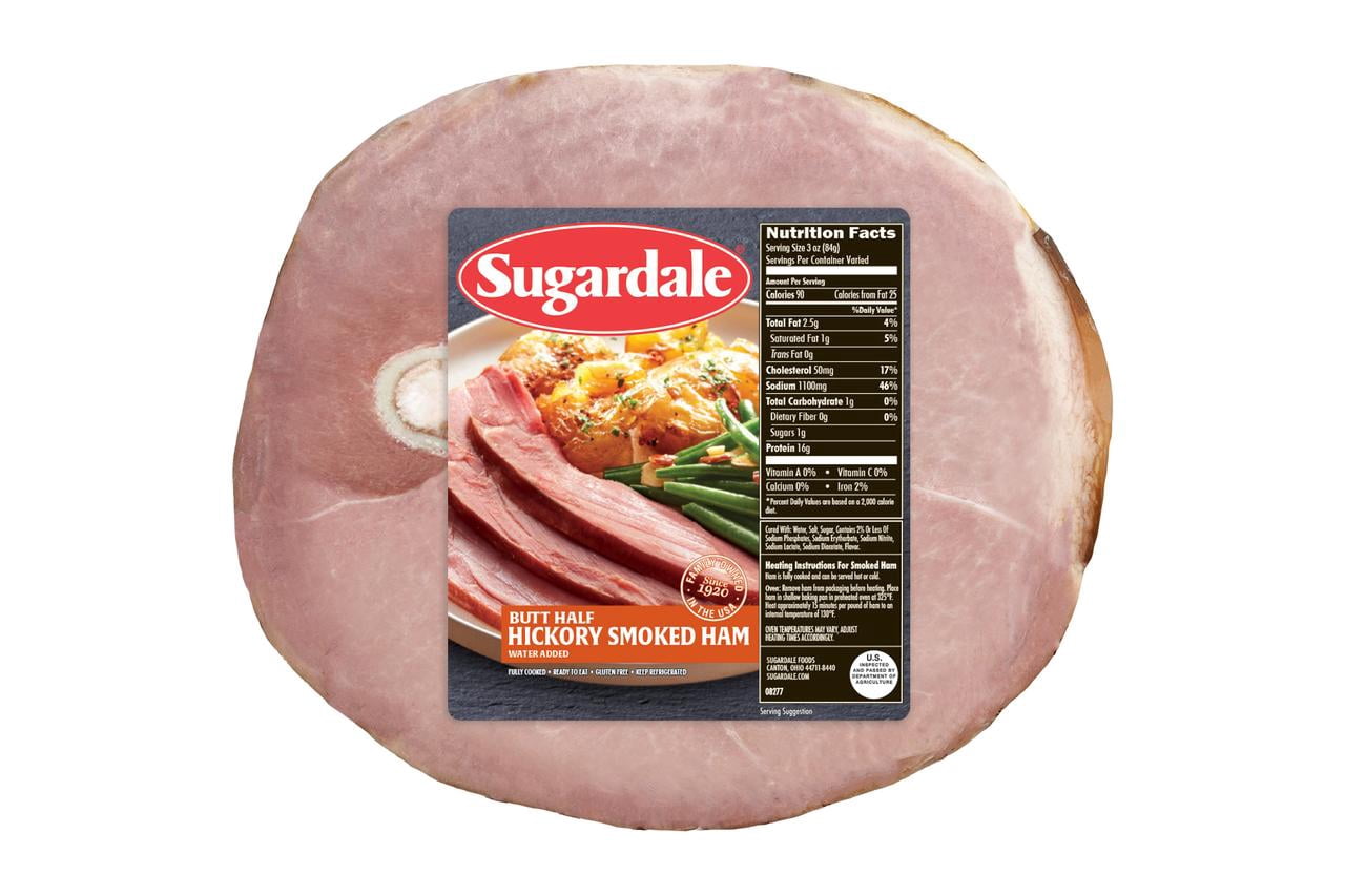 Sugardale Prestige Hickory Smoked Half Ham, Fully Cooked, Bone-In