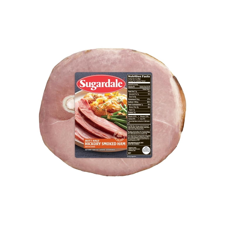 Sugardale Prestige Hickory Smoked Half Ham, Fully Cooked, Bone-In